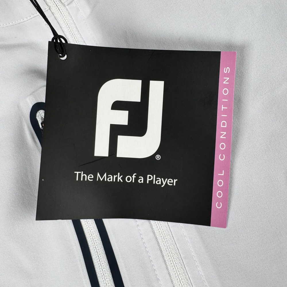 FootJoy Windtech Pullover Mens L White Gray Navy Rams Classic 2018 Golf New - Picture 6 of 16